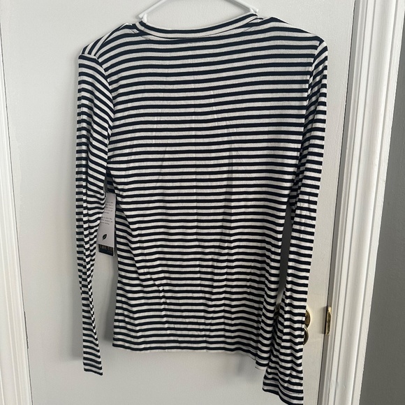 NWT Truth long sleeve ribbed stripped crew neck t-shirt (001) - Picture 5 of 6
